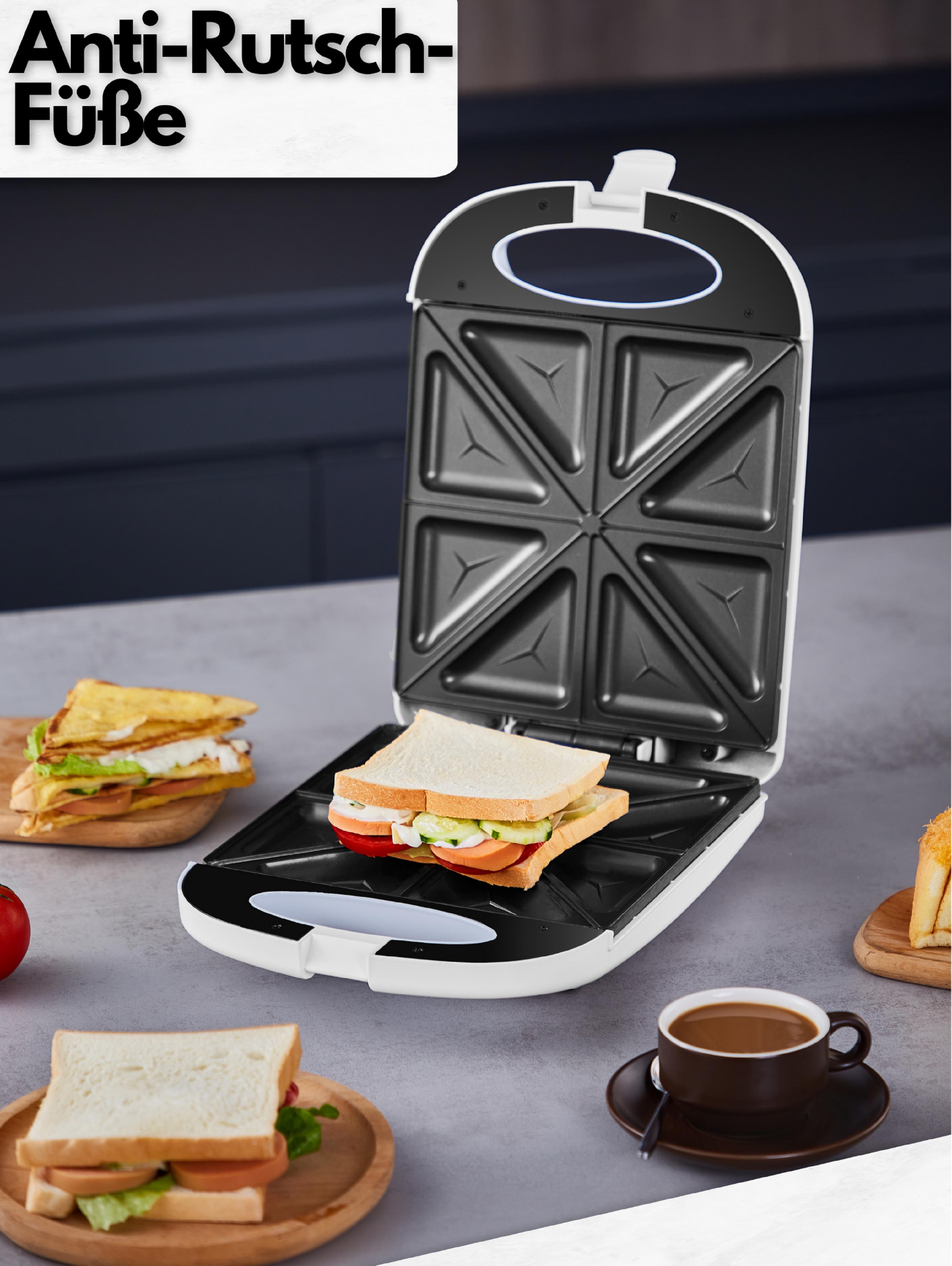 Steinborg Sandwich maker XXL, 4 angoli per sandwich, alloggiamento Cool- Touch, rivestimento antiaderente, tostapane per sandwich maker | griglia elettrica