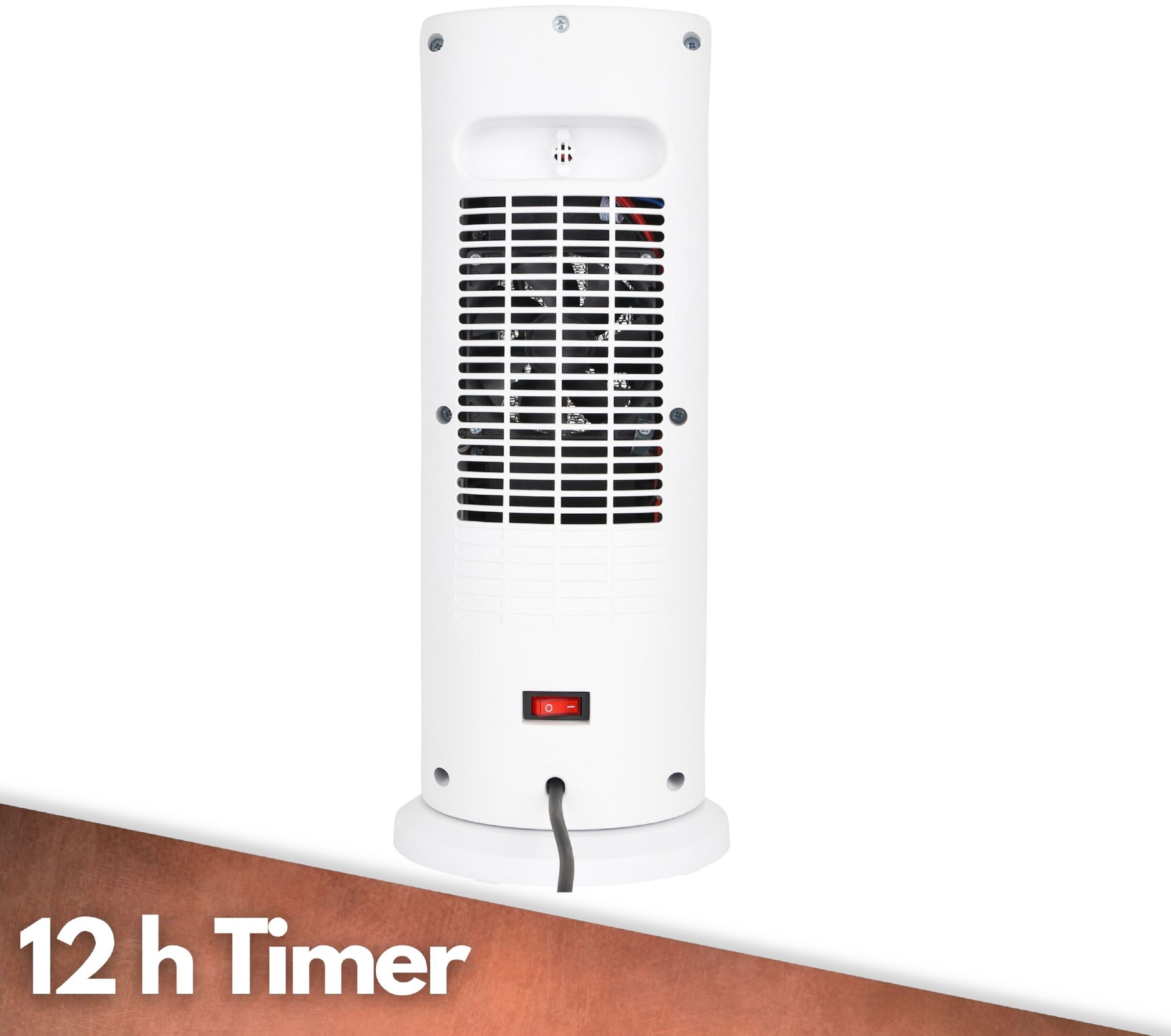 MYCARBON 43cm Badheizer - Superleise 32dB Mit ECO-Modus & Fernbedienung - Perfekt Für Bad, Schlafzimmer Und Büro