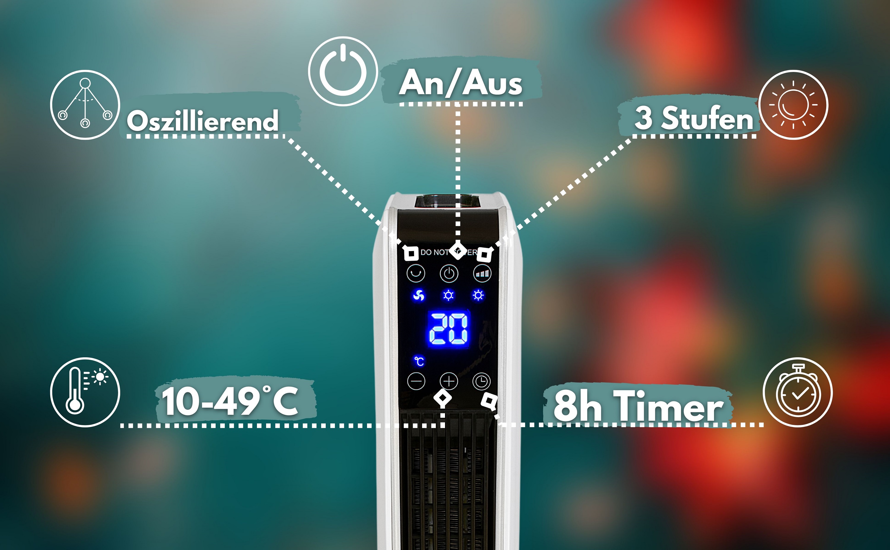 Adler Keramik-Heizlüfter AD 7746 Mit LCD-Touchscreen – Schnell Warm, Sicher & Leise